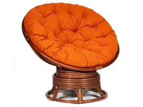 Кресло-качалка Papasan w 23/01 B с подушкой Pecan, ткань Оранжевый в Югорске - yugorsk.магазин96.com | фото