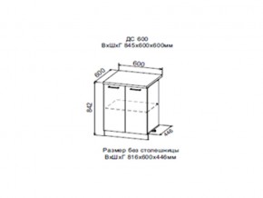 Шкаф нижний ДС600 с полкой (2 дв) в Югорске - yugorsk.магазин96.com | фото